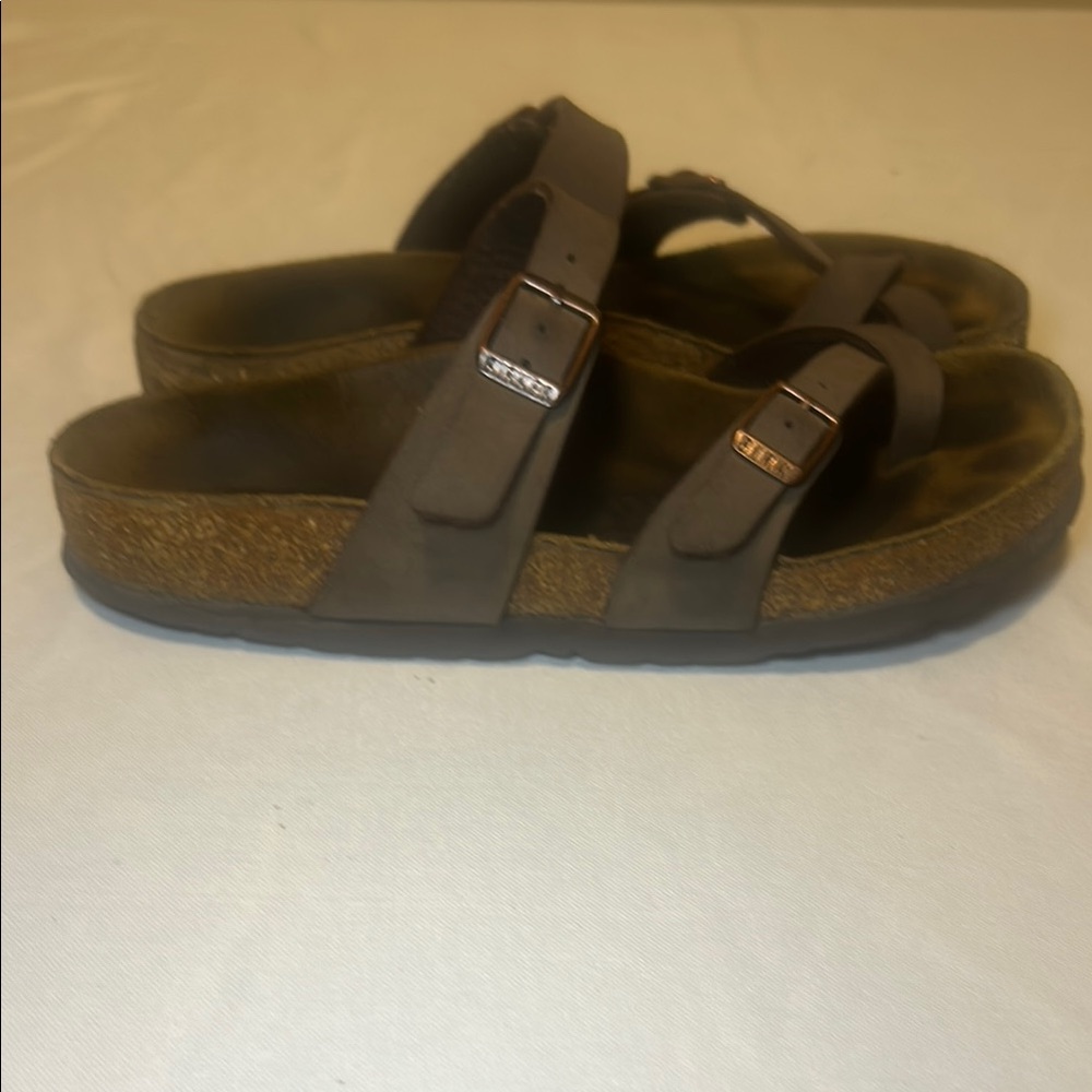 Birkenstock Mayari Tan/Brown Leather Sandals Slip On Unisex Size 36 EU